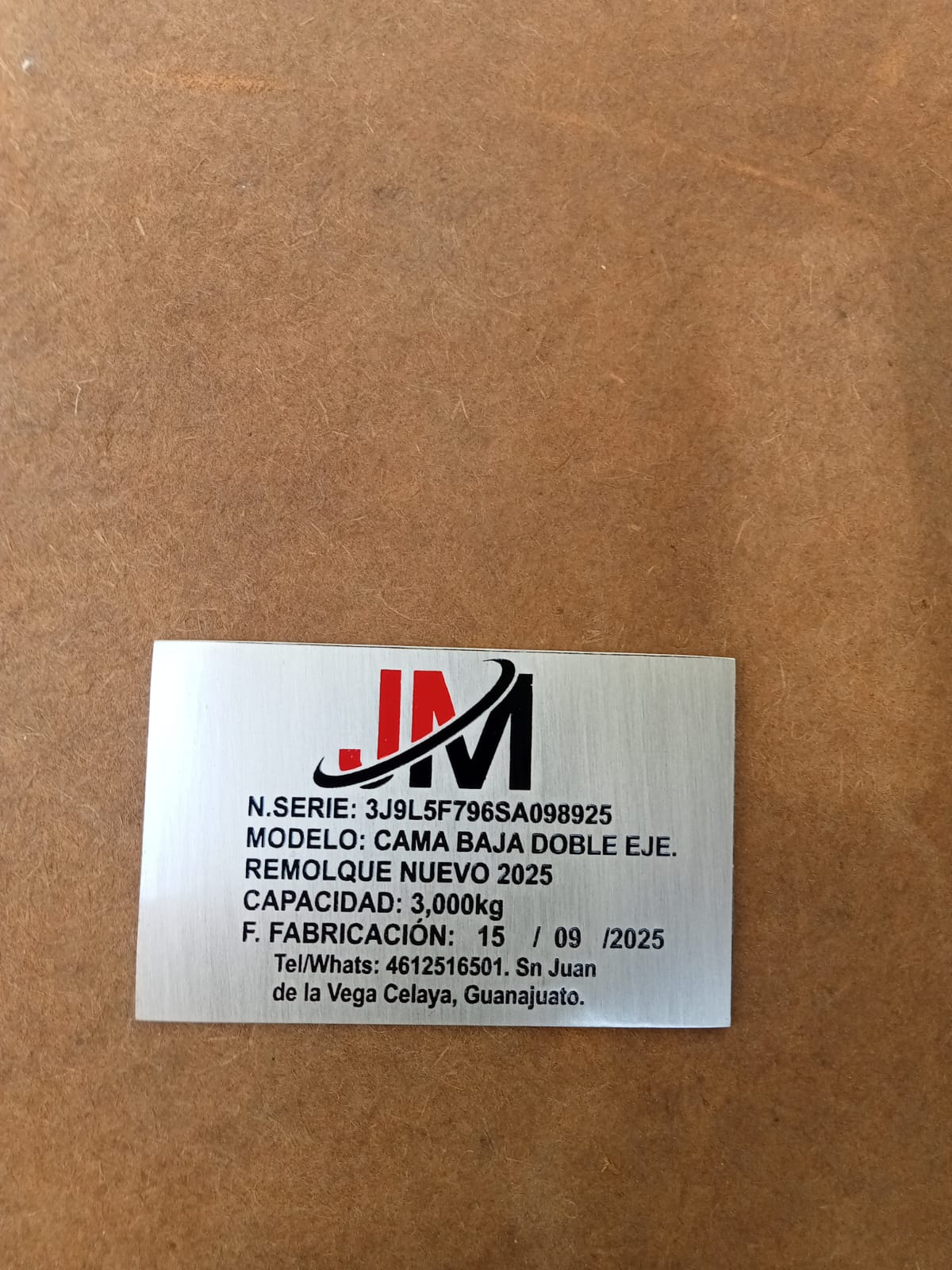 Especificaciones y registro